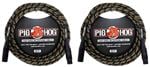Pig Hot PHM20RAS Microphone Cable 20ft Rasta Stripes 2 Pak Front View